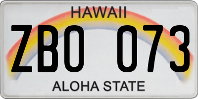 HI license plate ZBO073