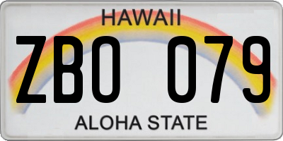 HI license plate ZBO079