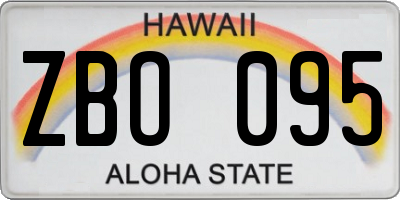 HI license plate ZBO095