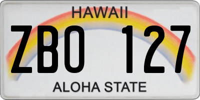 HI license plate ZBO127