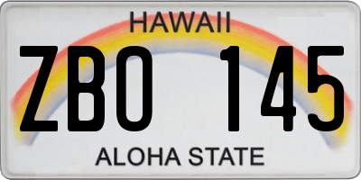 HI license plate ZBO145