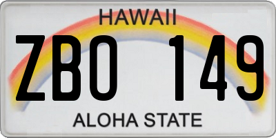 HI license plate ZBO149