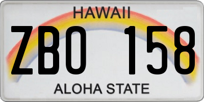 HI license plate ZBO158
