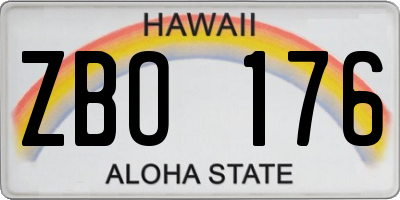 HI license plate ZBO176