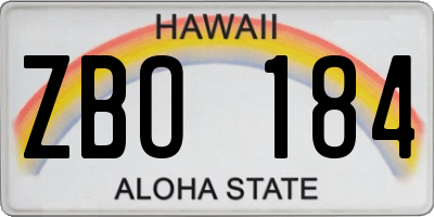 HI license plate ZBO184