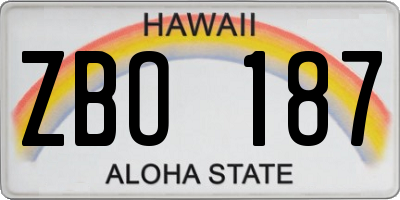 HI license plate ZBO187