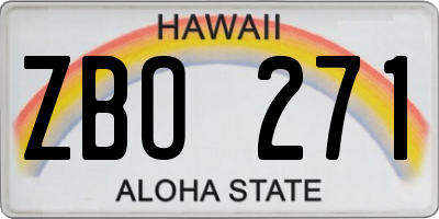 HI license plate ZBO271