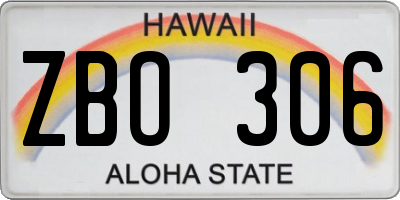 HI license plate ZBO306