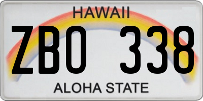 HI license plate ZBO338