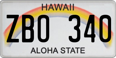 HI license plate ZBO340