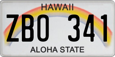 HI license plate ZBO341