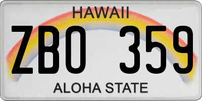 HI license plate ZBO359