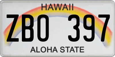 HI license plate ZBO397