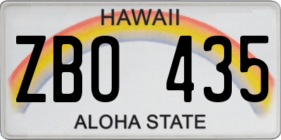 HI license plate ZBO435