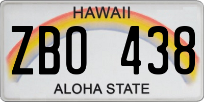 HI license plate ZBO438