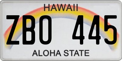 HI license plate ZBO445