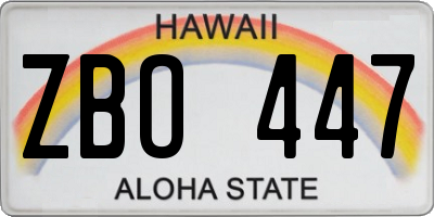 HI license plate ZBO447