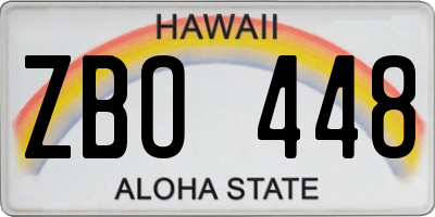 HI license plate ZBO448