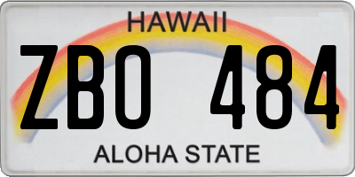 HI license plate ZBO484