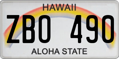 HI license plate ZBO490