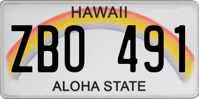 HI license plate ZBO491