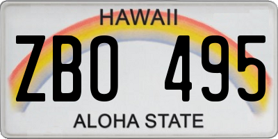 HI license plate ZBO495
