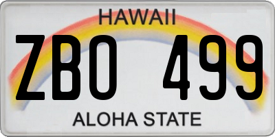 HI license plate ZBO499