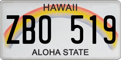HI license plate ZBO519