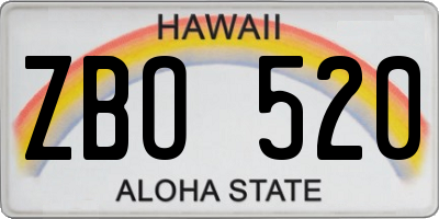 HI license plate ZBO520