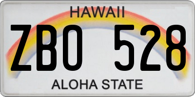 HI license plate ZBO528