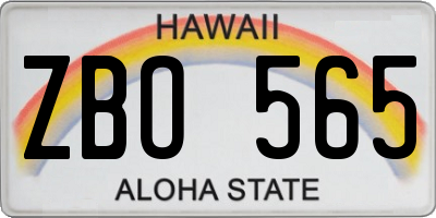 HI license plate ZBO565