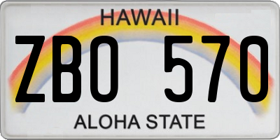 HI license plate ZBO570