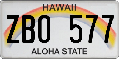 HI license plate ZBO577