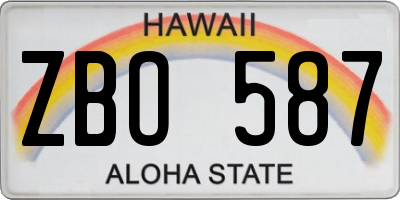 HI license plate ZBO587