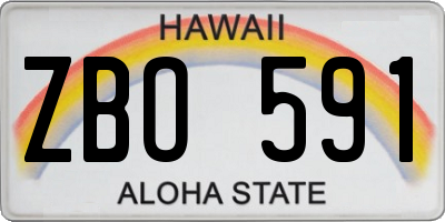 HI license plate ZBO591