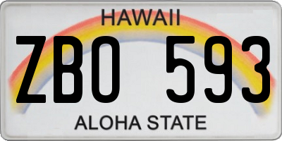 HI license plate ZBO593
