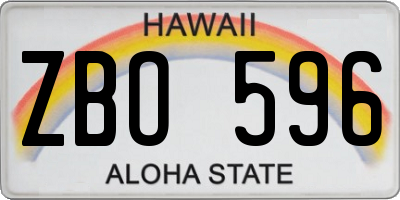 HI license plate ZBO596