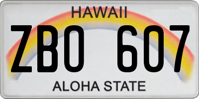 HI license plate ZBO607
