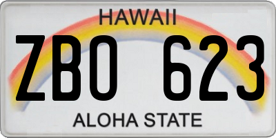 HI license plate ZBO623