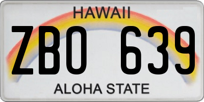 HI license plate ZBO639