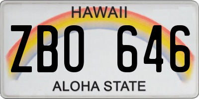 HI license plate ZBO646