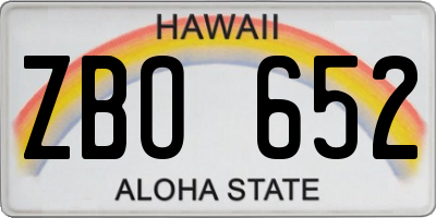HI license plate ZBO652