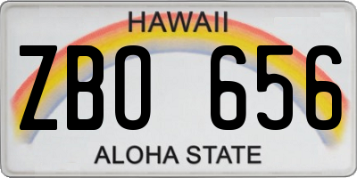HI license plate ZBO656