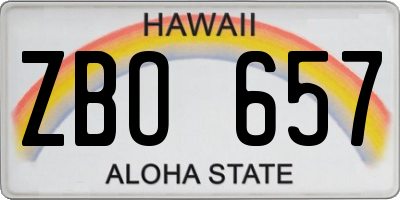 HI license plate ZBO657