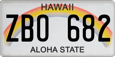 HI license plate ZBO682