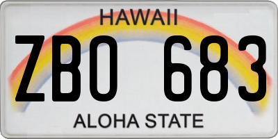 HI license plate ZBO683