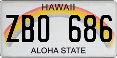 HI license plate ZBO686