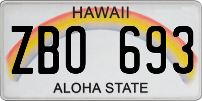 HI license plate ZBO693