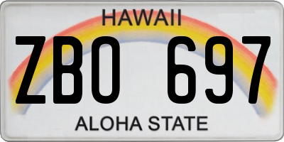 HI license plate ZBO697
