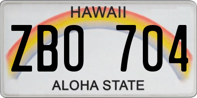HI license plate ZBO704